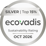EcoVadis in Silber für die Knauf Interfer Galvanising GmbH & Co. KG im Oktober 2026 verlinkt zur aktuellen Anerkennungsseite auf ecovadis.com.